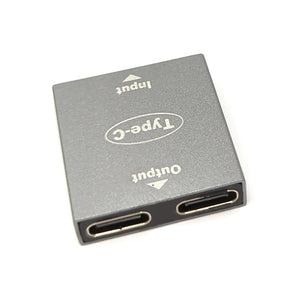 SYSTEM-S USB 3.1 Y Adapter Typ C Buchse zu 2x Buchse Kabel in Grau