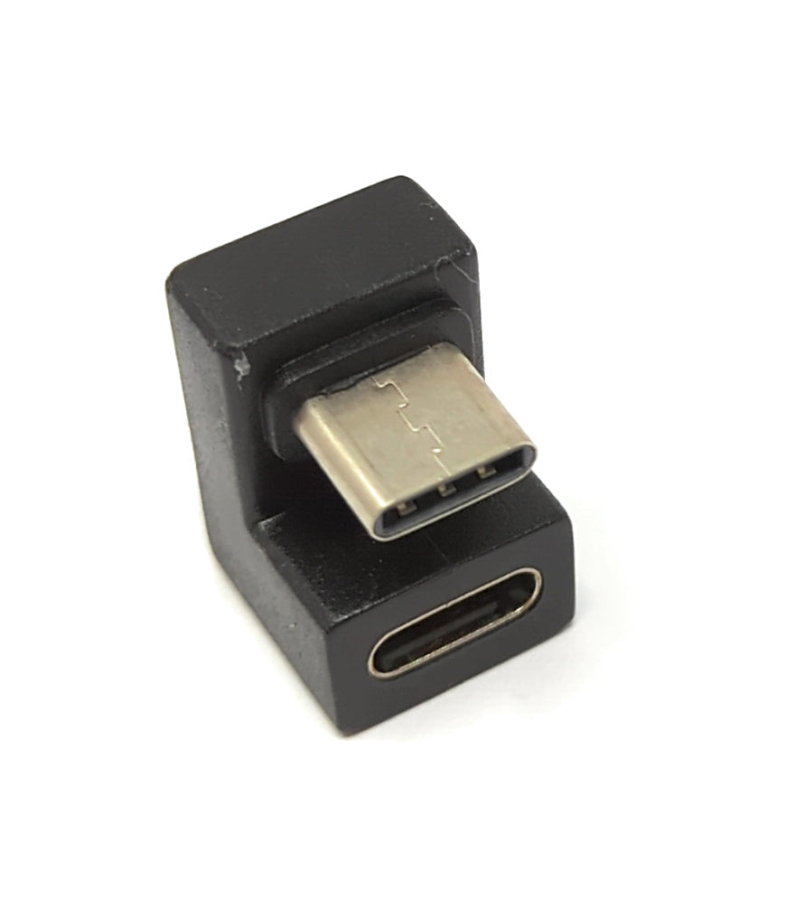 SYSTEM-S USB 3.1 Adapter Typ C Stecker zu Buchse U Turn 180° Winkel Kabel in Schwarz