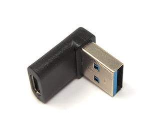 SYSTEM-S USB 3.1 adapter type C female to 3.0 type A male angle cable in black