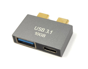 USB 3.1 Gen 2 double adapter 2x Type C male to female & 3.0 Type A female OTG