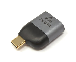 SYSTEM-S USB 3.1 Gen 2 Adapter Typ C Stecker zu Buchse Kabel in Grau