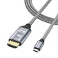 SYSTEM-S USB4 USB Kabel 180 cm Typ C Stecker zu HDMI 2.0 Stecker 40 Gbit/s USB 4.0 geflochten