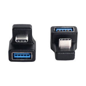 SYSTEM-S USB 3.1 U Turn 180° Adaptateur Type C Mâle vers 3.0 Type A Femelle Câble en Noir