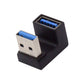 SYSTEM-S USB 3.0 Gen 2 U Turn 180° Adapter Type A Female to Male Cable in Black
