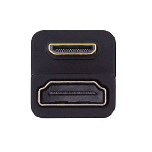 SYSTEM-S HDMI Adapter Mini Stecker zu Standard Buchse U Turn 180° Winkel Kabel in Schwarz