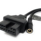 SYSTEM-S OBD cable 20 cm OBD 2 socket for Mitsubishi 12 pin in black for car diagnostics