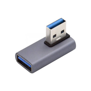 Adaptateur SYSTEM-S USB 3.0 Gen 2 type A câble coudé femelle vers mâle en gris