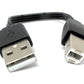 SYSTEM-S USB 2.0 Kabel 13 cm Typ B Stecker zu Typ A Stecker Adapter kurz flach in Schwarz