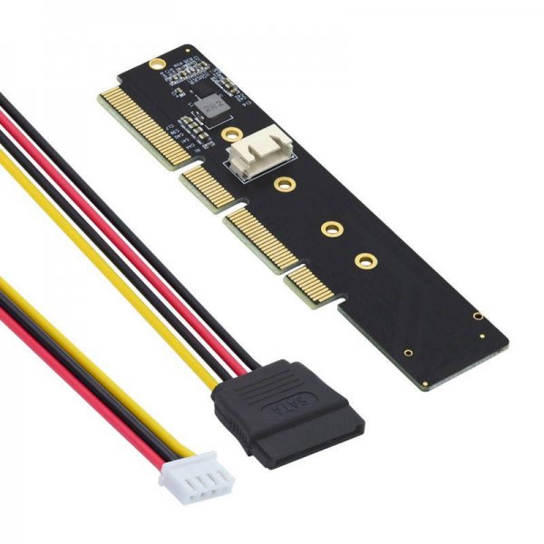 Adaptateur SYSTEM-S NGFF M.2 Key NVME AHCI SSD vers PCI E 3.0 câble 35 cm pour SSD 110 80 mm