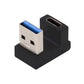 Adattatore USB 3.1 Gen 2 U Turn di 180° tipo C femmina a 3.0 tipo A maschio in nero