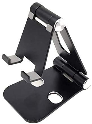 Soporte plegable System-S de aluminio para tablet y smartphone negro