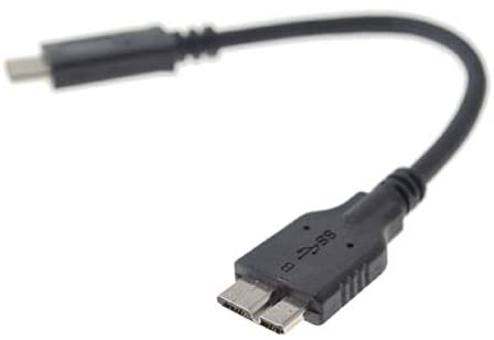 System-S USB 3.1 Type C Male to USB 3.0 Micro 10-Pin Male Cable Extension (Approx. 17 cm)