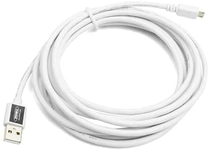 Cable micro USB System-S de 3 m, cable de datos, cable de carga en blanco