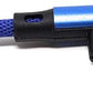 SYSTEM-S Micro USB cable nylon left angled to reversible USB interface type A in blue 29 cm