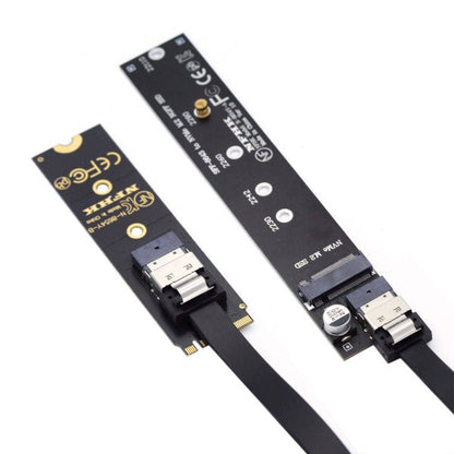 SYSTEM-S SFF-8654 Adapter NGFF M-key 40 cm NVME Kabel Stecker zu Buchse für Mainboard SSD