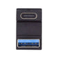 Adattatore USB 3.1 Gen 2 U Turn di 180° tipo C femmina a 3.0 tipo A maschio in nero