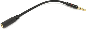 Cavo audio jack stereo AUX da 15 cm da 3,5 mm maschio a femmina piatto in nero