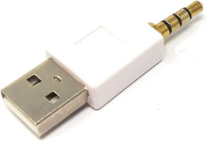 Adattatore audio USB con spina jack da 3,5 mm su cavo AUX con spina 2.0 tipo A in bianco