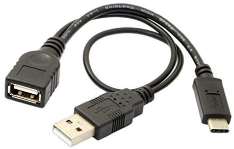 System-S Cavo OTG da USB 2.0 tipo A a USB 3.1 tipo C e USB 2.0 tipo A 35 cm