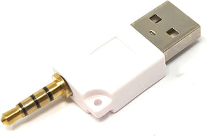 Adattatore audio USB con spina jack da 3,5 mm su cavo AUX con spina 2.0 tipo A in bianco