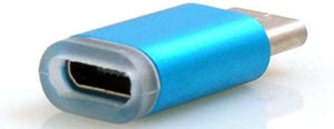Adaptador conversor System-S USB Tipo C macho a Micro USB hembra en color azul