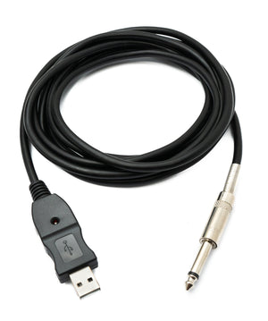 SYSTEM-S 3 mètres USB câble de guitare câble de basse câble prise jack USB vers audio 1/4 6.3mm mâle