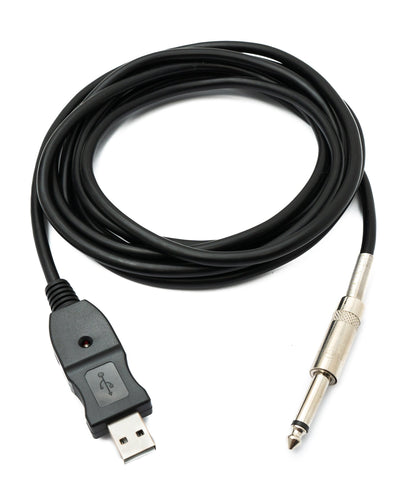 SYSTEM-S Cable de guitarra USB de 3 metros cable de bajo cable jack plug USB a audio 1/4 6.3mm macho