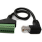 Câble LAN SYSTEM-S 30 cm prise RJ45 vers adaptateur d'angle bornier 8 broches en noir