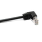 Câble LAN SYSTEM-S 30 cm prise RJ45 vers adaptateur d'angle bornier 8 broches en noir