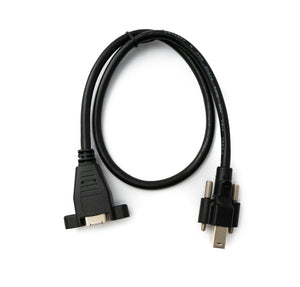 SYSTEM-S USB 3.0 Kabel 50 cm Typ B Stecker zu Buchse Schraube Adapter in Schwarz