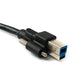 SYSTEM-S USB 3.0 Kabel 50 cm Typ B Stecker zu Buchse Schraube Adapter in Schwarz
