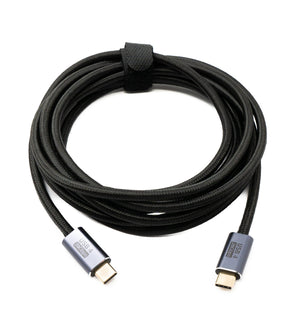 SYSTEM-S USB4 Kabel 300 cm Typ C Stecker zu Stecker 20 Gbit/s USB 4.0 geflochten Schwarz