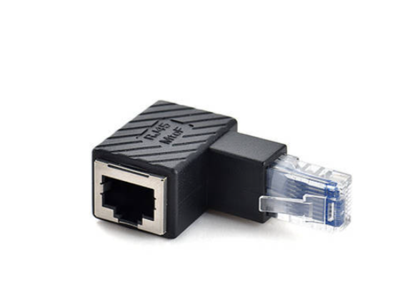 SYSTEM-S LAN adapter RJ45 plug to socket angle Ethernet adapter cable in black