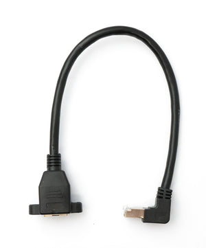 Cable LAN SYSTEM-S 30 cm 8P8C adaptador de tornillo angular macho a hembra en color negro