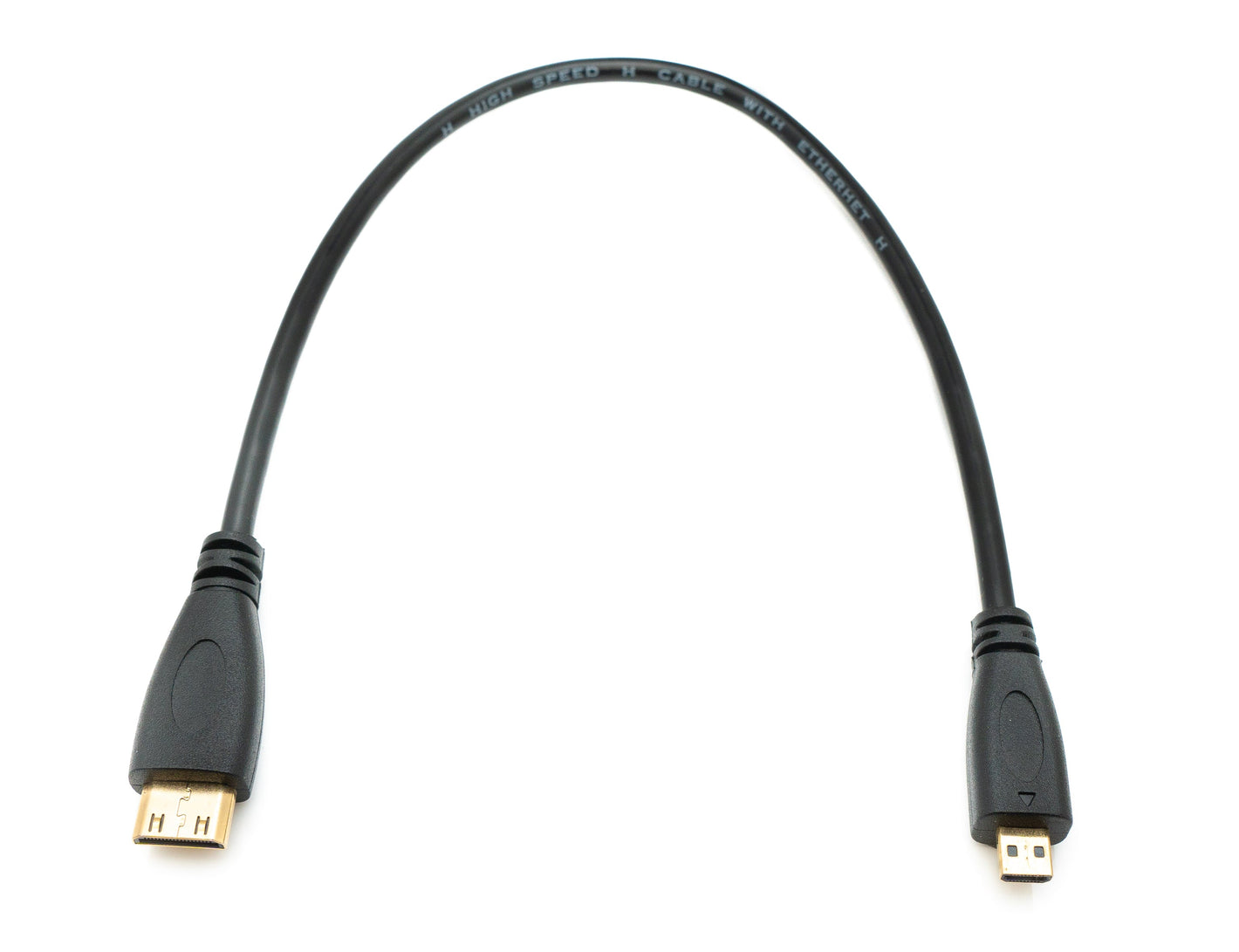 Cavo HDMI da 30 cm con adattatore da microspina a minispina in nero