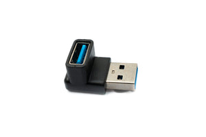 Adaptateur SYSTEM-S USB 3.0 Gen 2 type A mâle vers câble coudé femelle en noir