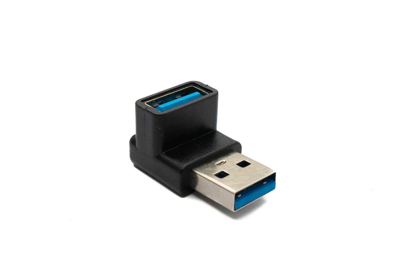 SYSTEM-S USB 3.0 Gen 2 Adapter Type A Male to Female Angle Cable in Black