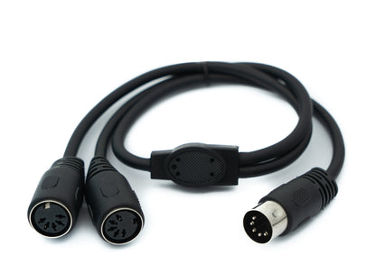 Cable DIN Y 50 cm Adaptador MIDI estéreo macho de 5 pines a 2x hembra en negro