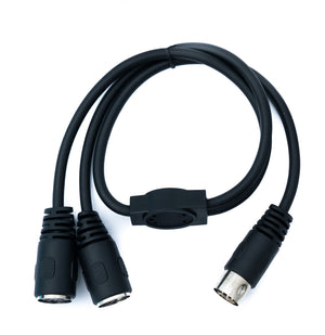 DIN Y cable 50 cm 5-pin male to 2x female stereo MIDI adapter in black