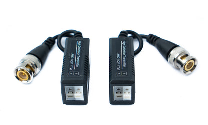 SYSTEM-S 2x Twisted Pair Kabel 10 cm Push Terminal zu BNC Stecker für HD Kameras Schwarz