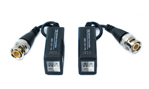 SYSTEM-S 2x Twisted Pair Kabel 10 cm Push Terminal zu BNC Stecker für HD Kameras Schwarz