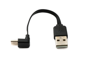 SYSTEM-S USB 3.1 Kabel 13 cm Typ C Stecker zu 2.0 Typ A Stecker Winkel flach Schwarz