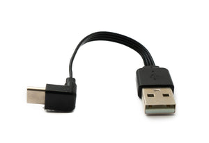 SYSTEM-S USB 3.1 cable 13 cm type C plug to 2.0 type A plug angle flat black