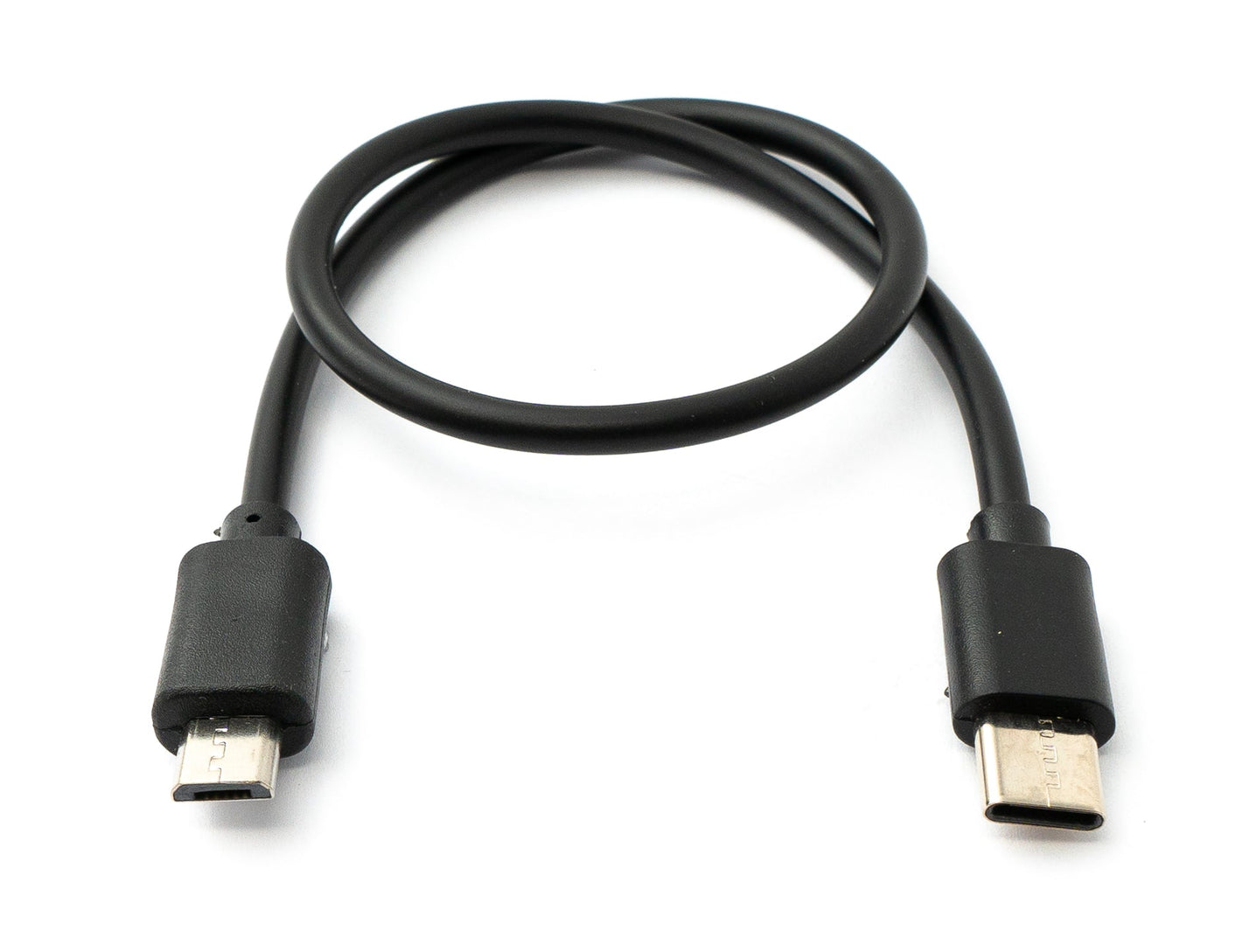 SYSTEM-S USB 3.1 Kabel 30 cm Typ C Stecker zu 2.0 Micro B Stecker Adapter kurz in Schwarz