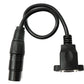 SYSTEM-S LAN Kabel 30 cm RJ45 Buchse zu XLR 3 Pin Buchse Schraube in Schwarz