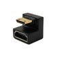 SYSTEM-S HDMI Adapter Mini Stecker zu Standard Buchse U Turn 180° Winkel Kabel in Schwarz