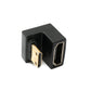 SYSTEM-S HDMI Adapter Mini Stecker zu Standard Buchse U Turn 180° Winkel Kabel in Schwarz