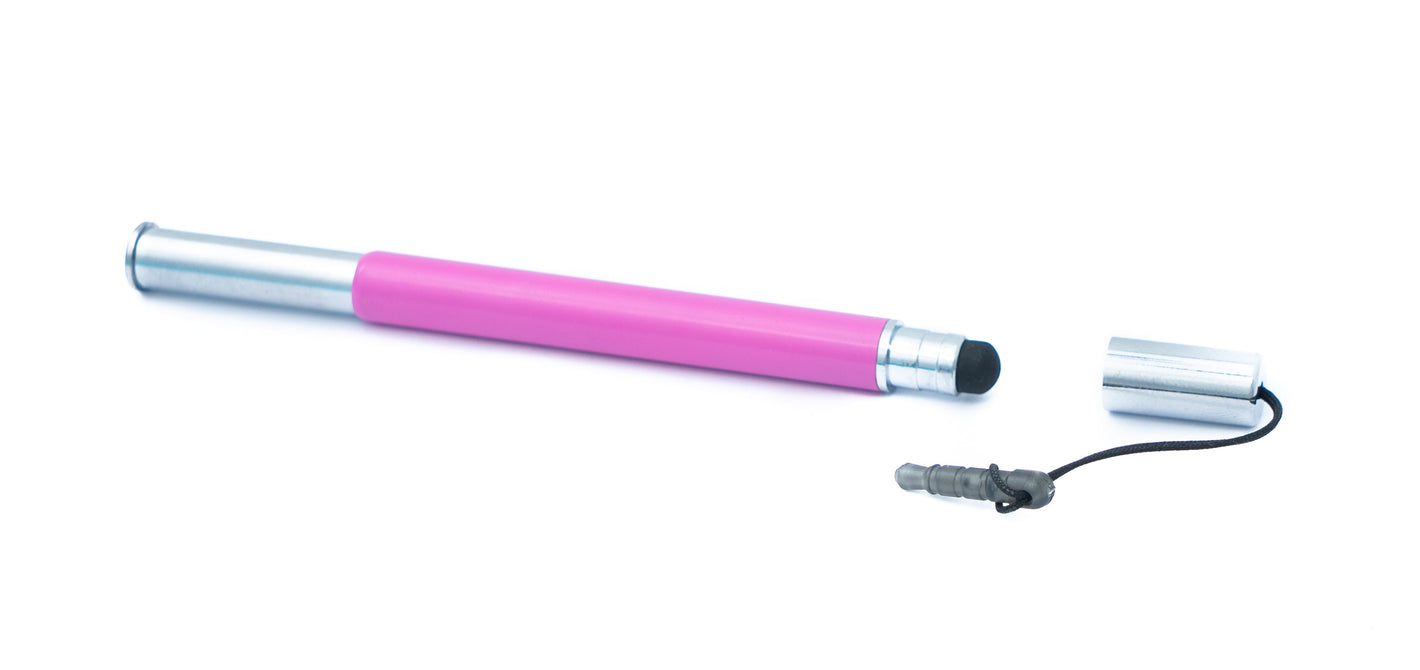 Stylet tactile SYSTEM-S en aluminium rose pour tablette, smartphone, ordinateur portable.