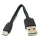 Câble SYSTEM-S USB 2.0 13 cm Adaptateur Micro B mâle vers Type A mâle court plat noir