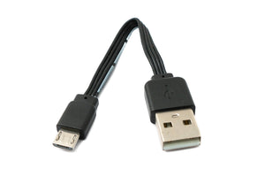 Câble SYSTEM-S USB 2.0 13 cm Adaptateur Micro B mâle vers Type A mâle court plat noir